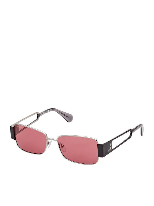 Max & Co Unisex Γυαλιά Ηλίου με Ασημί Μεταλλικό Σκελετό και Κόκκινο Φακό MO0070 14S
