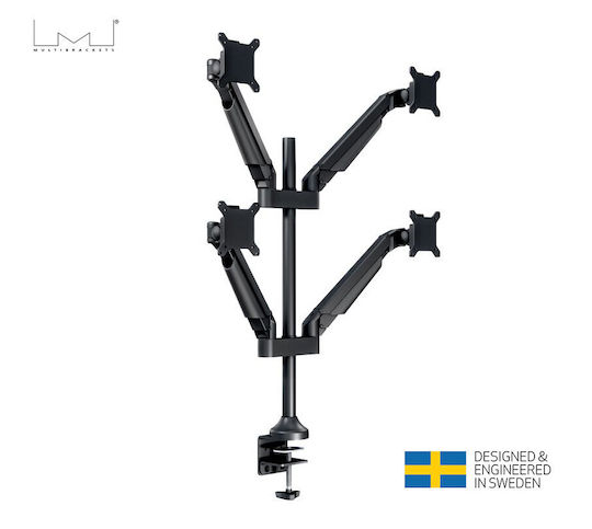 Multibrackets Computer Monitor Ständer für 4 Bildschirme bis 32" mit Arm Schwarz (MB-2609)