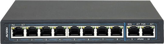 Avizio Power AV-SU8GP2G Negestionat L2 PoE+ Switch cu 10 Porturi Ethernet