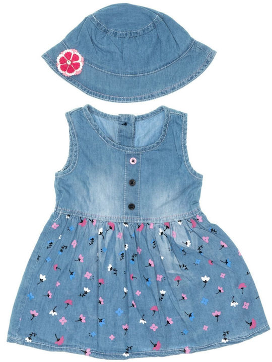 Oryeda Exclusive Παιδικό Φόρεμα Τζιν Αμάνικο Μπλε