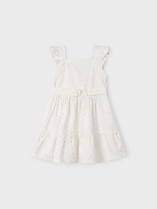 Mayoral Kids Dress Polka Dot ecru