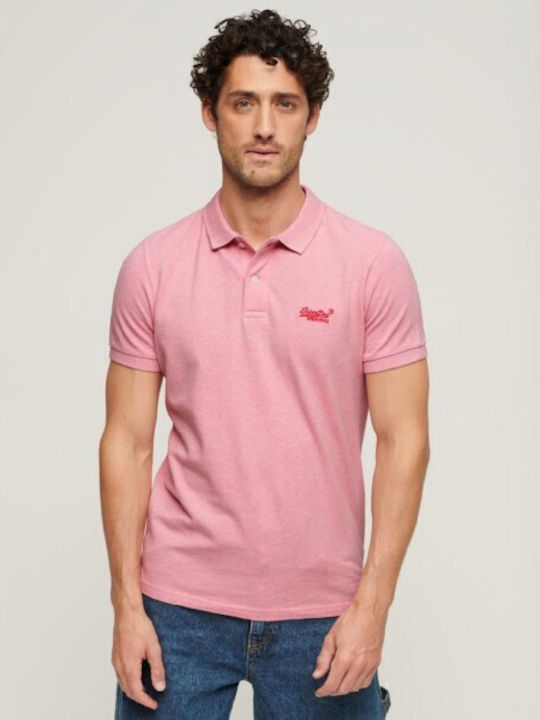 Superdry Herren Shirt Polo Rosa