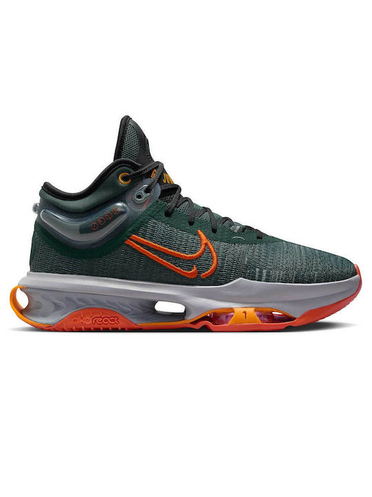 Nike G.T. Jump 2 Mare Pantofi de baschet Vintage Green / Black / Fir / Safety Orange