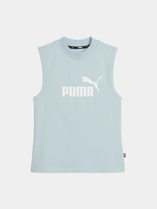 Puma Ess Slim Logo Tank Women's Sleeveless T-shirt T-shirt T-shirt Blue Color