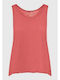 Funky Buddha Summer Women's Cotton Blouse Sleeveless Mineral Red