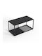 Rectangular Coffee Table Metallic L70xW35xH35cm