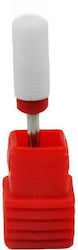 Nail Drill Ceramic Bit with Barrel Head Red