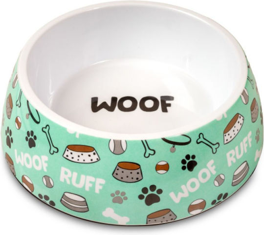 Glee Woof Ruff Κεραμικό Μπολ Φαγητού & Νερού για Σκύλο & Γάτα 500ml 17.5cm σε Τιρκουάζ Χρώμα