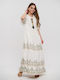 Summer Maxi Dress with Ruffles White