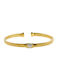 Bracelet Handcuffs made of Silver Gold Plated with Zircon