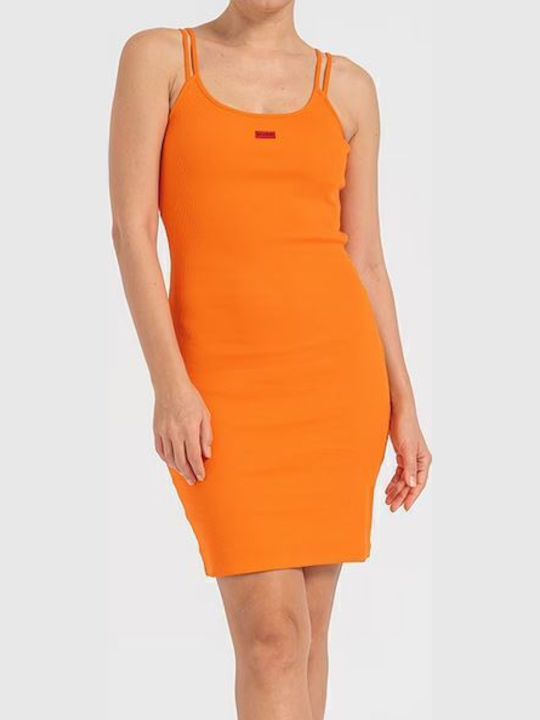 Hugo Nirabel Καλοκαιρινό Mini Φόρεμα Orange