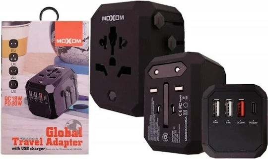 Moxom Adaptor De Priză Universal La Universal Cu 4 Porturi USB