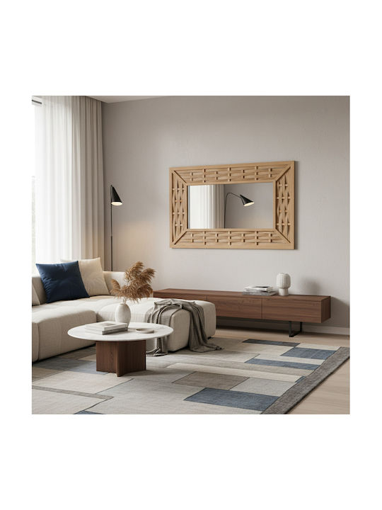 HomeMarkt Καθρέπτης Τοίχου Ολόσωμος με Μπεζ Ξύλινο Πλαίσιο 120x80cm