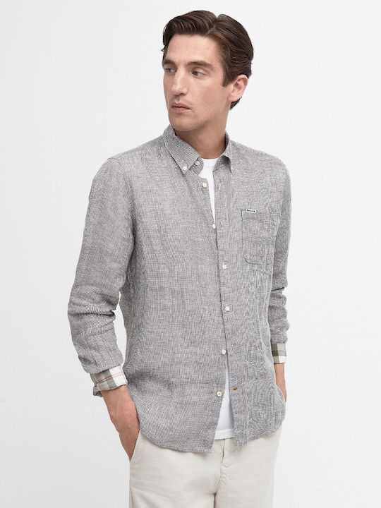 Barbour Linton Long-sleeved Linen Shirt Green