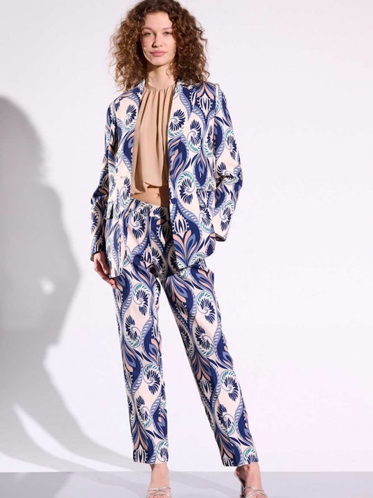 Matis Fashion Lung Blazer pentru femei Sacou Albastru