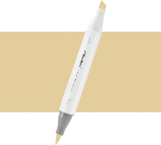 Ohuhu Honolulu Brush & Chisel Pale Ocre Y270 Маркер за рисуване 6мм