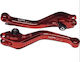 Set Brems-/Kupplungshebel für Motorräder Einstellbar Rot M1401051