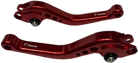 Set Brems-/Kupplungshebel für Motorräder Einstellbar Rot M01401027