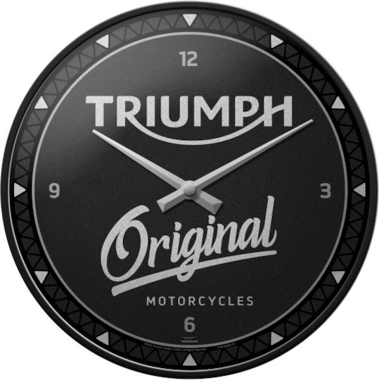 Nostalgic Art Silent Wall Clock Metallic Black Ø31cm