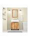 vidaXL Wall Mirror with Brown Wooden Frame 70x50cm 1pcs