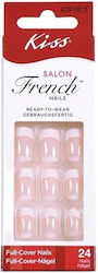 Kiss Nail Tips French in Pink Color 24pcs 814705
