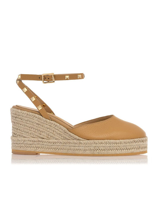 Sante Day 2 Day Women's Leather Platform Espadrilles Beige