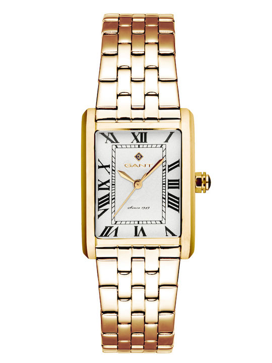 Gant Rhode Island Γυναικείο Ρολόι 38.6mm Μπαταρίας με Χρυσό Μεταλλικό Μπρασελέ