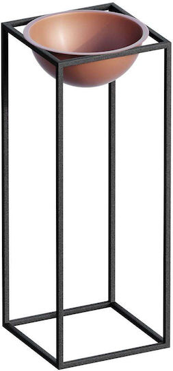 Aberto Design Саксия Металик Черен Със стойка 22x22x60εκ.