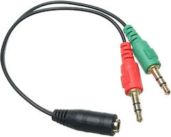 Av Adapter Hertz Jack 3.5mm - Jack 3.5mm X2 Black (ak268a)