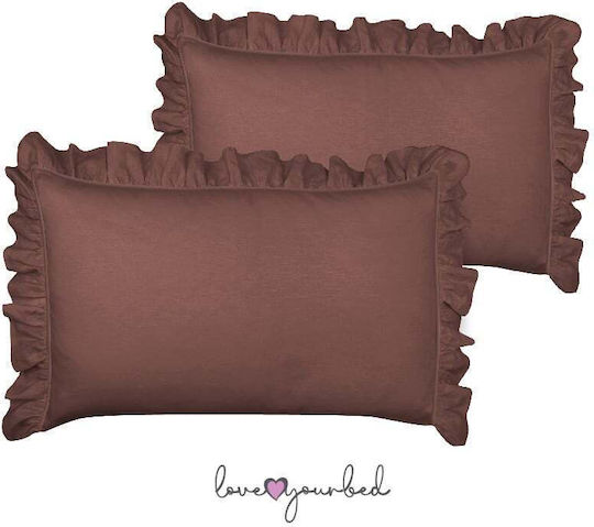 Isadore Lorraine Kissenbezug-Set Coffee 50x70cm.