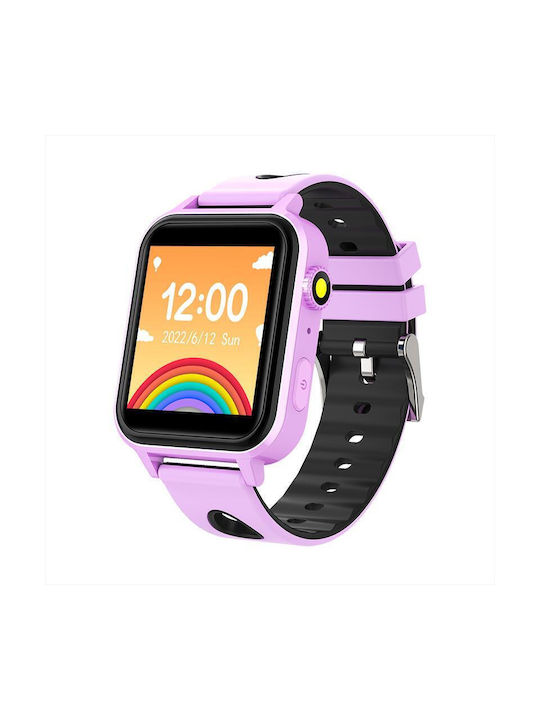 XO Smartwatch pentru copii cu curea din cauciuc/plastic Violet