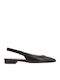 Δερμάτινες Γυναικείες Μπαλαρίνες Slingback σε Μαύρο Χρώμα