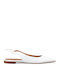 Γυναικείες Μπαλαρίνες Slingback από Λουστρίνι Λευκο