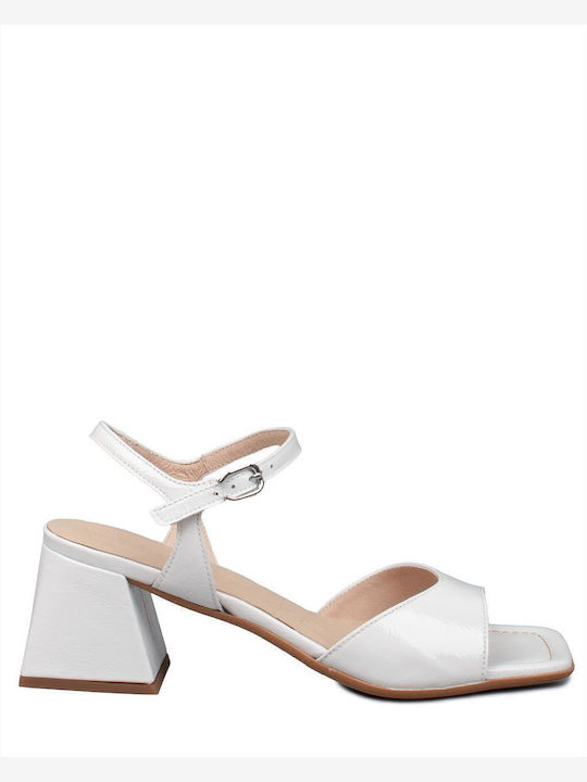 Wonders Lack V Leather Sandals White