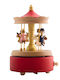 TS Collection Christmas Decorative Wooden Carousel with Music and Movement 11x11x11cm.