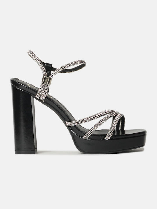 High Heel Sandals With Square Heel Black