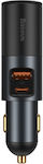 Baseus Car Charger Black Total Intensity 5A Fast Charging with Ports: 1xUSB 1xType-C 1xCigarette Lighter