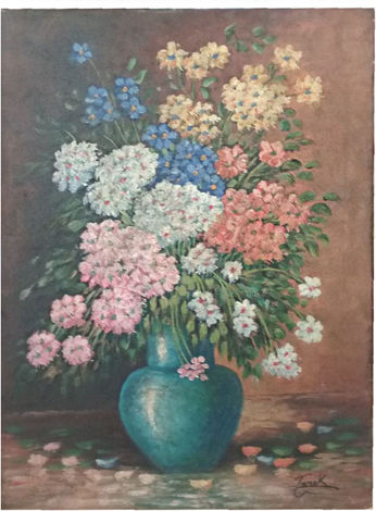 Βάζο Με Λουλούδια Πίνακας σε Καμβά 30x40cm