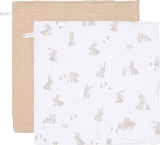 Little Dutch Baby Bunnybeige Σελτεδάκια από Μουσελίνα Beige 25x25εκ. 2τμχ