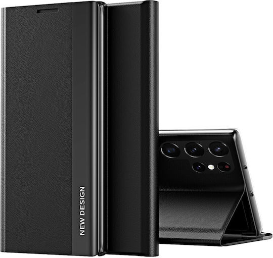 Husă din piele cu suport pentru Samsung Galaxy S24 Ultra 5G Design Nou Piele Sintetică Negru
