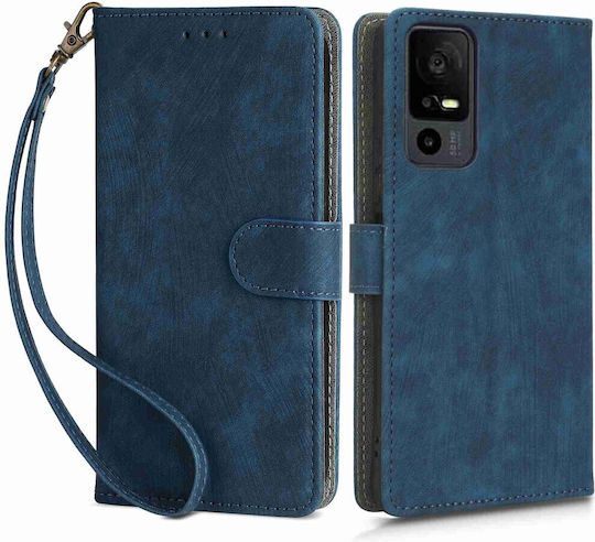 Tcl 40 Nxtpaper 5g Case Mad Mask Rfid Blocking V2 Wireless Card Reading Protection Leather with Stand, Card Slots and Magnetic Clasp Blue