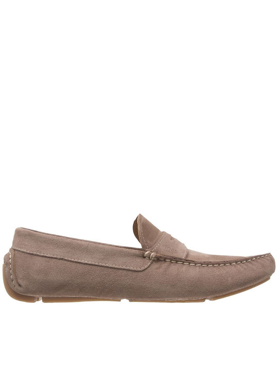 Boss Shoes Suede Ανδρικά Loafers σε Καφέ Χρώμα