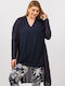 Long Women's Sleeveless Cardigan Blue