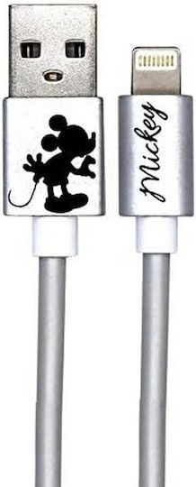 Disney Mickey USB-A to Lightning Cable Ασημί 1m (DUSMIC014)