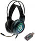 Spacer Über Ohr Gaming-Headset mit Verbindung 3,5mm / USB Schwarz