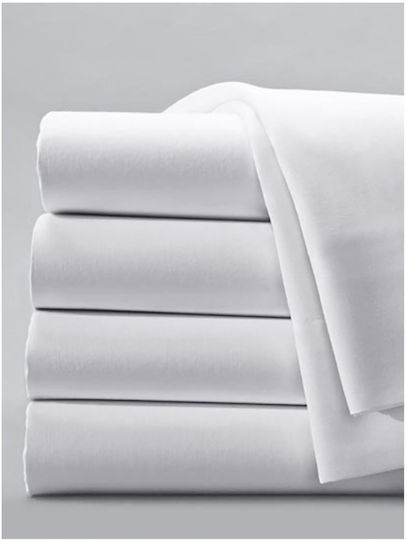 Politishome Hotel Sheet White Single 160x260cm Cotton & Polyester 1pcs