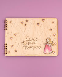 LifeLikes Handgefertigtes Gästebuch mit Thema Prinzessin aus Holz