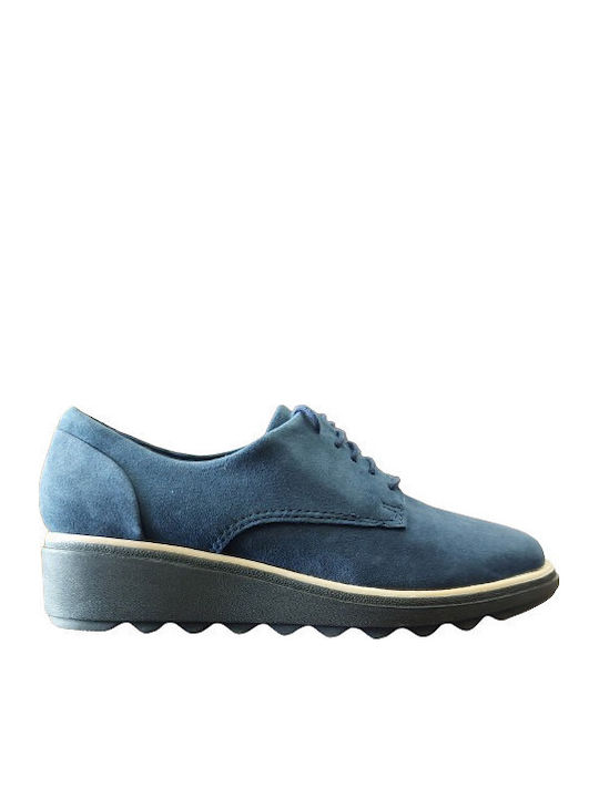Sharon Noel Women's Suede Oxford Shoes Blue