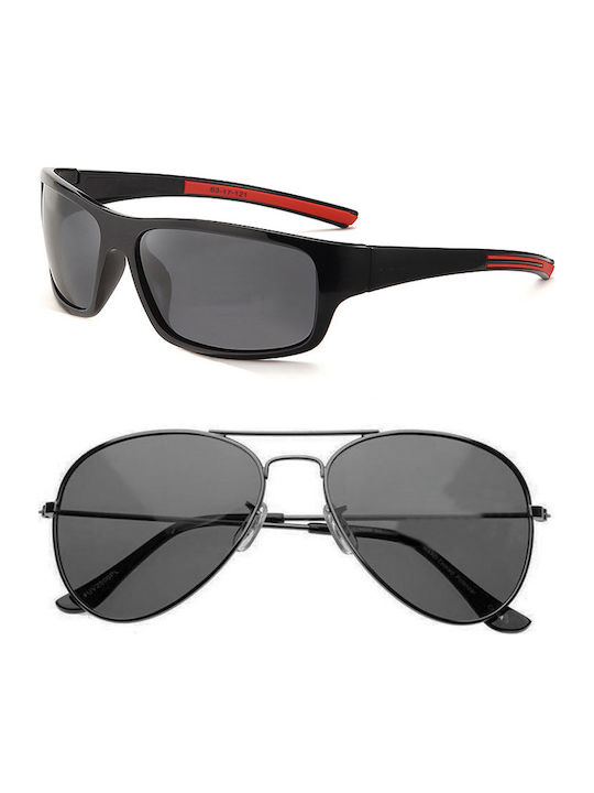 Polareye Unisex Sonnenbrille mit Rot Gestell und Rot Polarisiert Linse