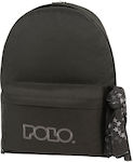 Polo Original Double Scarf School Bag Backpack Junior High-High School in Black color 2024
